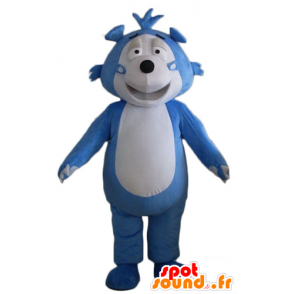 Mascot teddy bear blue and gray, hedgehog - MASFR22634 - Bear mascot