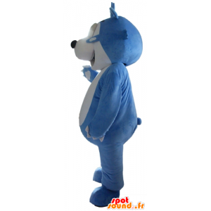 Mascot teddybeer blauw en grijs, egel - MASFR22634 - Bear Mascot