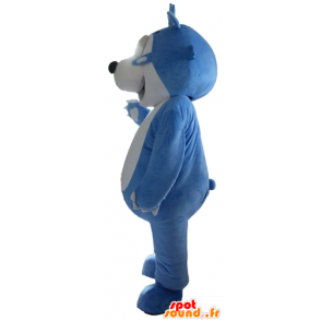 Mascotte d'ours en peluche bleu et gris, de hérisson - MASFR22634 - Mascotte d'ours