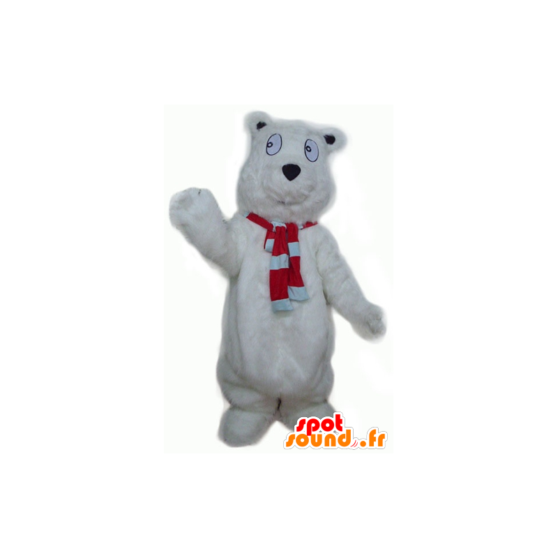 Grande orso bianco mascotte, peloso e carino - MASFR22638 - Mascotte orso