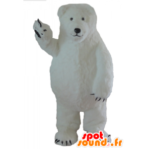 Mascotte d'ours blanc, d'ours polaire, gros et poilu - MASFR22642 - Mascotte d'ours