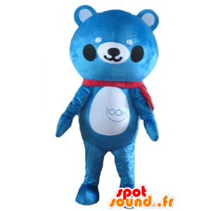 Mascot bamse blå og hvit - MASFR22644 - bjørn Mascot