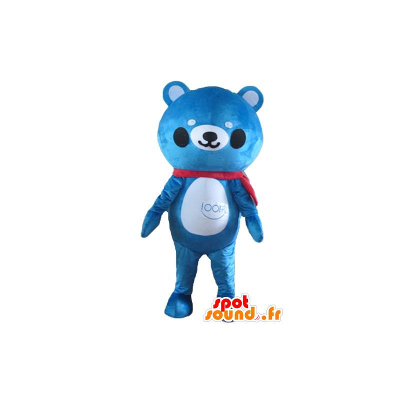 Mascot Teddybär blau und weiß - MASFR22644 - Bär Maskottchen