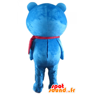 Mascota del oso de peluche azul y blanco - MASFR22644 - Oso mascota