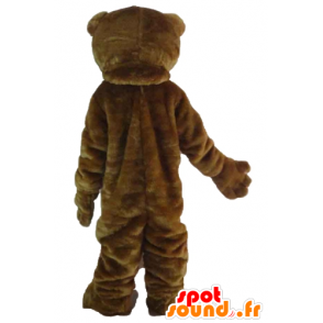 Mascotte d'ours marron et blanc, géant, doux et poilu - MASFR22646 - Mascotte d'ours