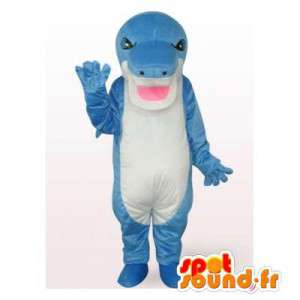 Blå og hvid haj maskot. Kæmpe haj kostume - Spotsound maskot