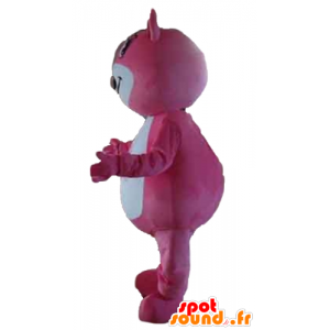 Mascot urso de pelúcia rosa e branco - MASFR22649 - mascote do urso