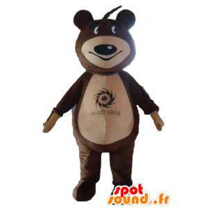 Mascota del oso de peluche marrón y beige - MASFR22651 - Oso mascota