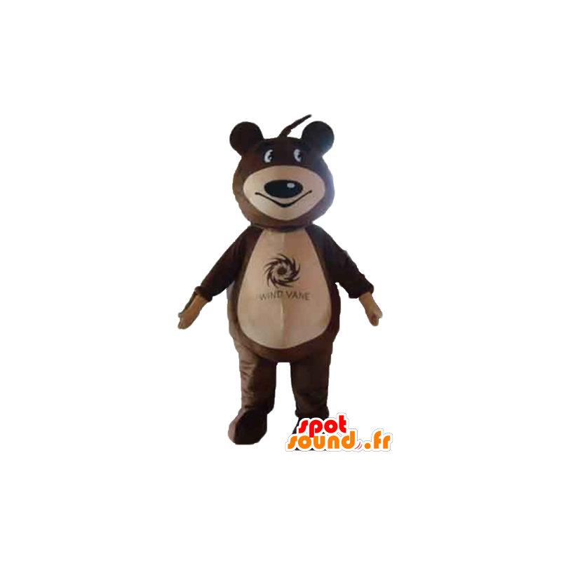 Mascota del oso de peluche marrón y beige - MASFR22651 - Oso mascota