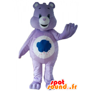 Mascote Ursos roxo e branco, com uma nuvem - MASFR22653 - mascote do urso