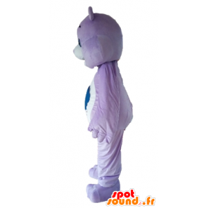 Mascot Bears paars en wit, met een wolk - MASFR22653 - Bear Mascot