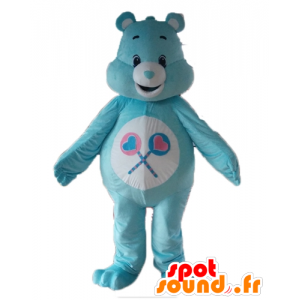 Mascot Bears blauw en wit, met een lolly - MASFR22654 - Bear Mascot