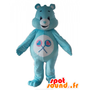 Mascot carrega o azul e branco, com enérgica - MASFR22654 - mascote do urso