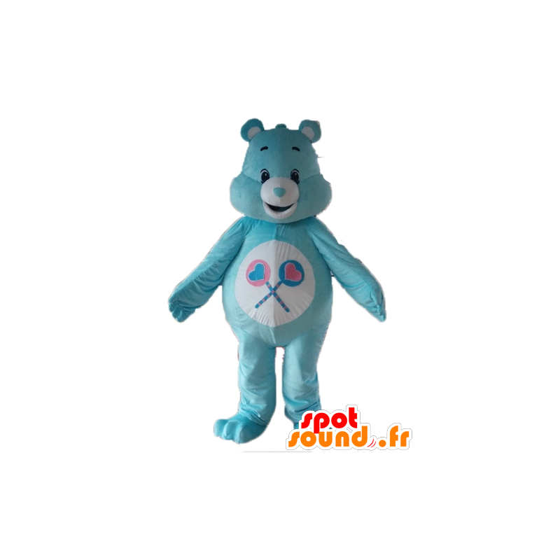 Mascot Bears blauw en wit, met een lolly - MASFR22654 - Bear Mascot