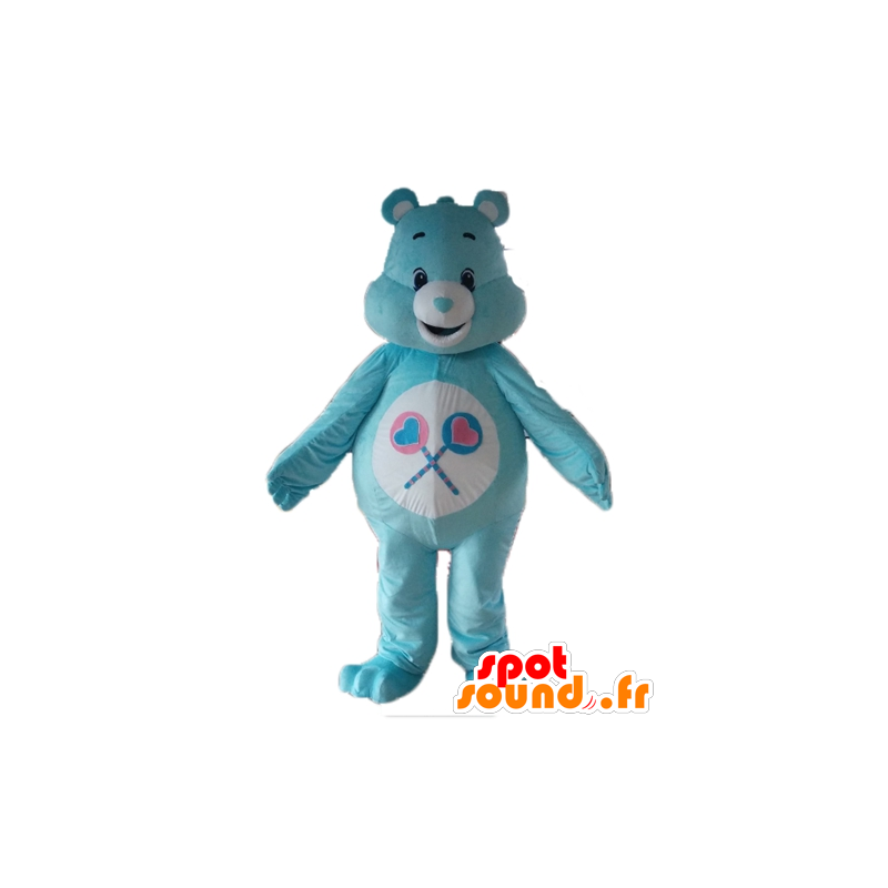 Mascot Bærer blått og hvitt, med slikkepinner - MASFR22654 - bjørn Mascot