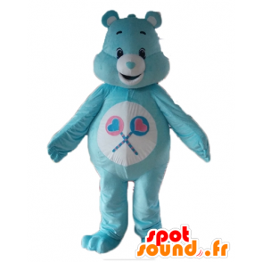 Mascotte de Bisounours bleu et blanc, avec des sucettes - MASFR22654 - Mascotte d'ours