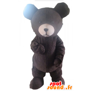 Mascotte de gros ours marron et blanc - MASFR22658 - Mascotte d'ours