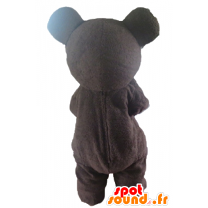 Mascotte de gros ours marron et blanc - MASFR22658 - Mascotte d'ours