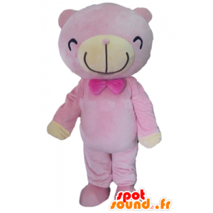 Mascot teddybeer roze en beige - MASFR22659 - Bear Mascot