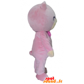 Mascotte d'ours en peluche rose et beige - MASFR22659 - Mascotte d'ours