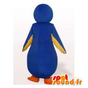 Blå och gul pingvinmaskot. Penguin kostym - Spotsound maskot