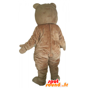 Mascotte de nounours marron et blanc, de rongeur - MASFR22661 - Mascotte d'ours