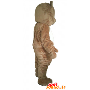 Mascotte de nounours marron et blanc, de rongeur - MASFR22661 - Mascotte d'ours