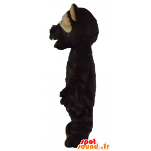 Mascote do urso preto e marrom, rugindo ar - MASFR22663 - mascote do urso