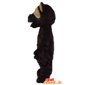 Svart och brun björnmaskot, brusande luft - Spotsound maskot