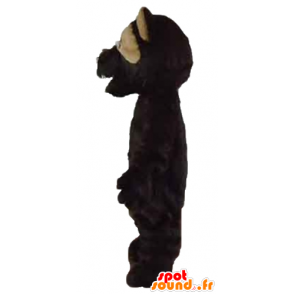 Mascotte d'ours noir et marron, à l'air rugissant - MASFR22663 - Mascotte d'ours