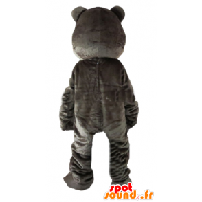 Mascot grijs en beige bever met grote tanden - MASFR22664 - Beaver Mascot