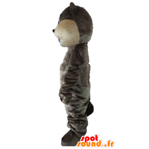 Mascote cinza e bege castor com grandes dentes - MASFR22664 - Beaver Mascot