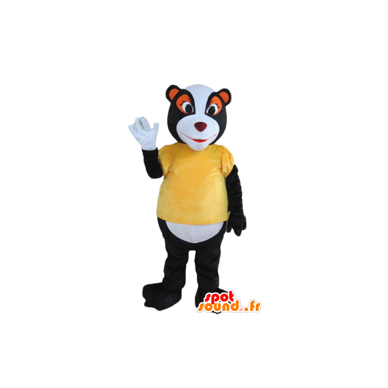 Mascot skunk, Waschbären schwarz, weiß und orange - MASFR22665 - Maskottchen von pups