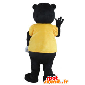 Mascot stinkdier, wasbeer zwart, wit en oranje - MASFR22665 - Mascottes van pups
