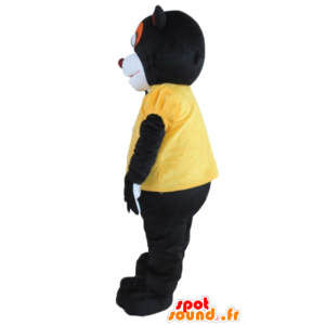 Mascot skunk, Waschbären schwarz, weiß und orange - MASFR22665 - Maskottchen von pups