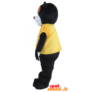 Maskot polecat, svart, vit och orange tvättbjörn - Spotsound