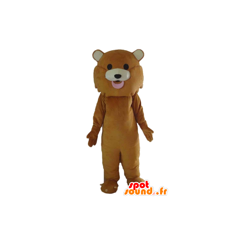 Lion mascot, brown tiger, giant cute - MASFR22668 - Lion mascots