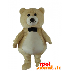 Maskot stor bamse i beige og hvitt plysj - MASFR22669 - bjørn Mascot