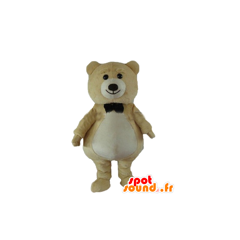 Mascot grande urso de peluche em pelúcia bege e branco - MASFR22669 - mascote do urso