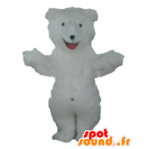 Oso de peluche mientras Mascotte blanco peludo - MASFR22670 - Oso mascota