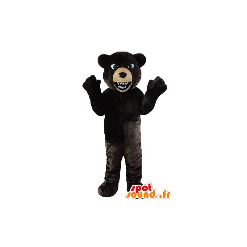 Mascot black and beige bear, roaring air - MASFR22673 - Bear mascot