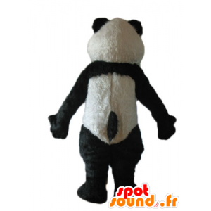 Mascot black and white panda, while hairy - MASFR22680 - Mascot of pandas