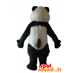 Maskotti mustavalkoinen panda, kaikki karvainen - MASFR22680 - maskotti pandoja