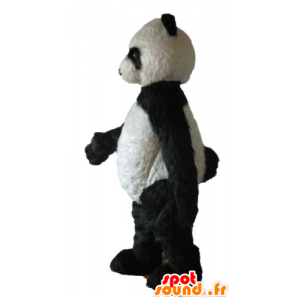 Mascot svart og hvit panda, alle hårete - MASFR22680 - Mascot pandaer