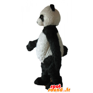 Maskot černá a bílá panda, všechny chlupatý - MASFR22680 - maskot pandy