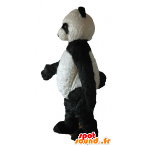 Mascot preto e panda branco, todo peludo - MASFR22680 - pandas mascote