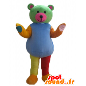 Mascote do urso de pelúcia multicolorida - MASFR22682 - mascote do urso