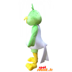 Big bird mascot green, white and yellow, cheerful - MASFR22685 - Mascot of birds
