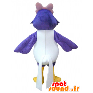 Groothandel Mascot blauwe en witte vogel met een roze strik - MASFR22686 - Mascot vogels