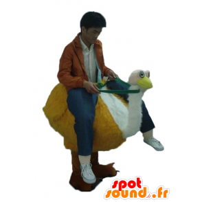 Mascot orange and white ostrich, very realistic - MASFR22687 - The jungle animals